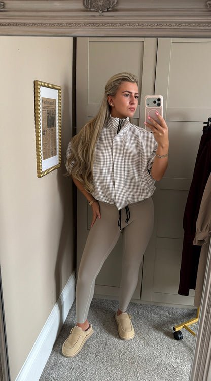 Beige Gingham Jacket