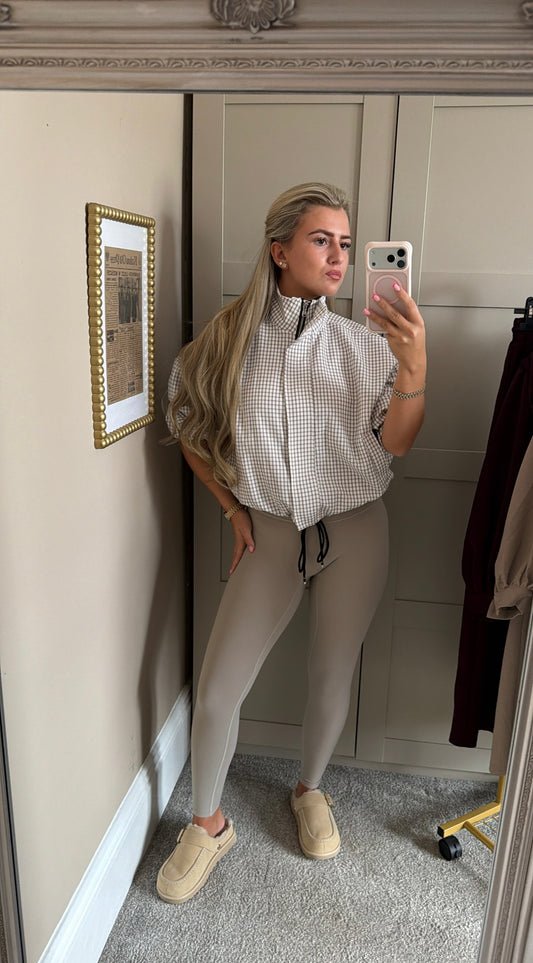 Beige Gingham Jacket
