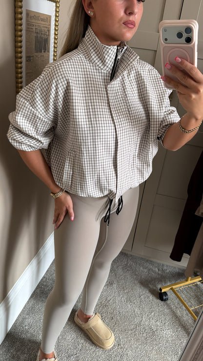 Beige Gingham Jacket