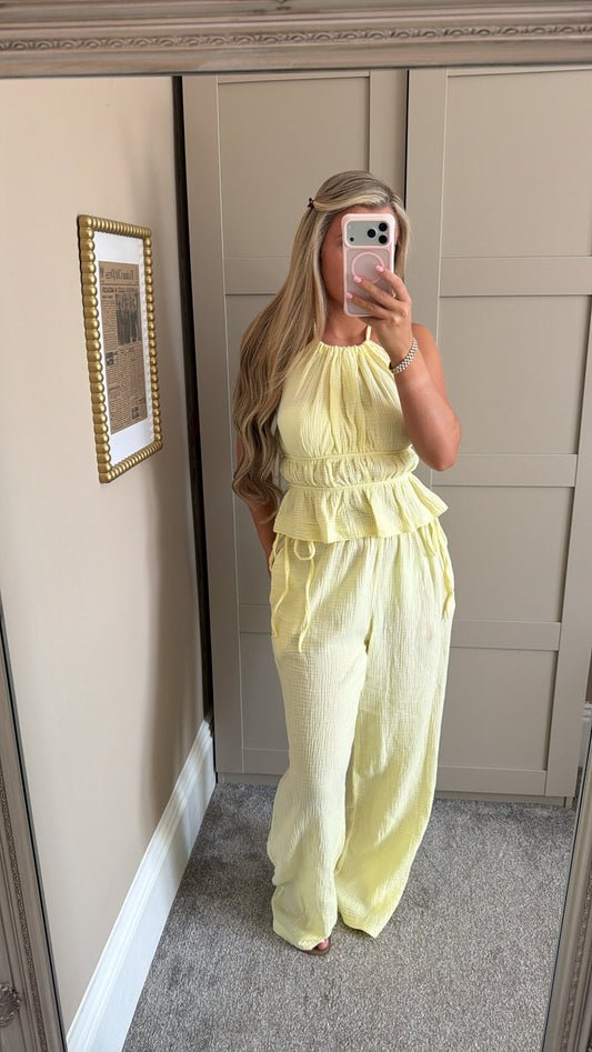 Women’s Lemon Cheesecloth Lounge Set