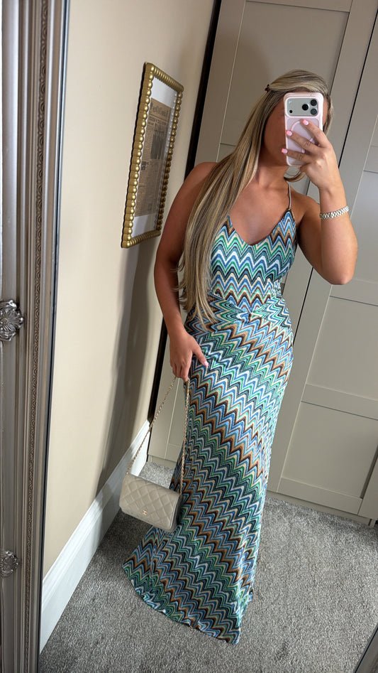 Women’s Blue ZigZag Dress