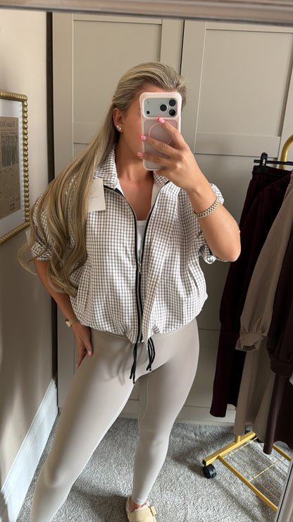 Beige Gingham Jacket
