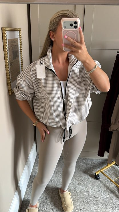 Beige Gingham Jacket